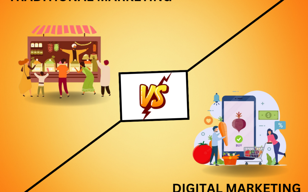 What is the difference between traditional marketing and digital marketing?
